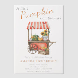Een klein pompoentje is op komst Baby Shower Vellum Uitnodigingen