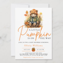 Een klein pompoentje is op komst Beer Baby Shower