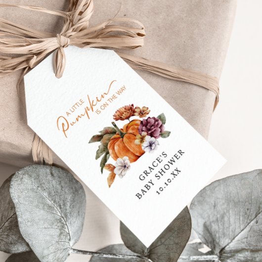 Een Klein Pompoentje Is Op Komst Cadeaulabel
