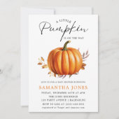 Een klein pompoentje is op komst Herfst Baby Showe Kaart (Voorkant)