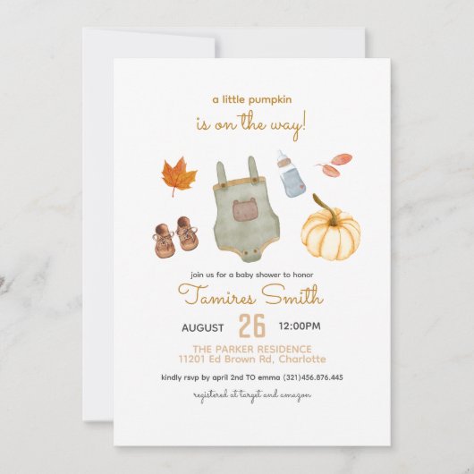 Een klein pompoentje is op komst kaart (Voorkant)