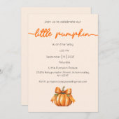 Een klein pompoentje is op komst Uitnodiging, Baby Kaart (Voorkant / Achterkant)