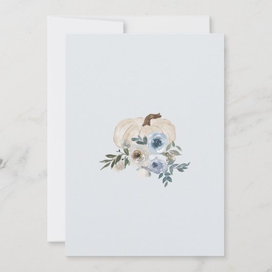 Een klein pompoentje is op komst Uitnodiging, Baby Kaart (Achterkant)