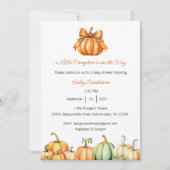 Een klein pompoentje is op komst Uitnodiging, Baby Kaart (Voorkant)