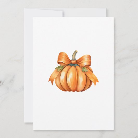 Een klein pompoentje is op komst Uitnodiging, Baby Kaart (Achterkant)