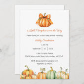 Een klein pompoentje is op komst Uitnodiging, Baby Kaart (Voorkant / Achterkant)