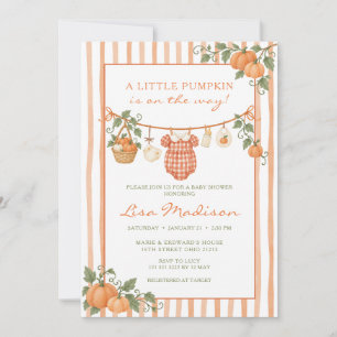 Een Klein Pompoentje Is Op Weg Baby Shower Kaart