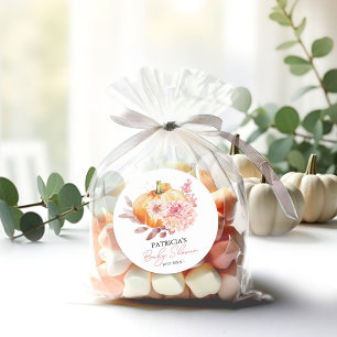 Een Klein Pompoentje Is Op Weg Baby Shower Ronde Sticker