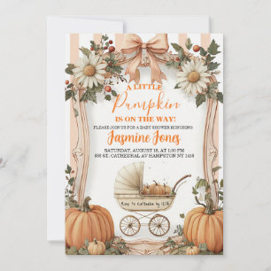 Een Klein Pompoentje Is Op Weg Baby Shower Uitnodi Kaart