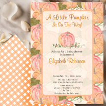 Een Klein Pompoentje Is Op Weg Herfst Baby Shower 