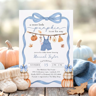 Een Klein Pompoentje Is Op Weg Jongens Baby Shower Kaart