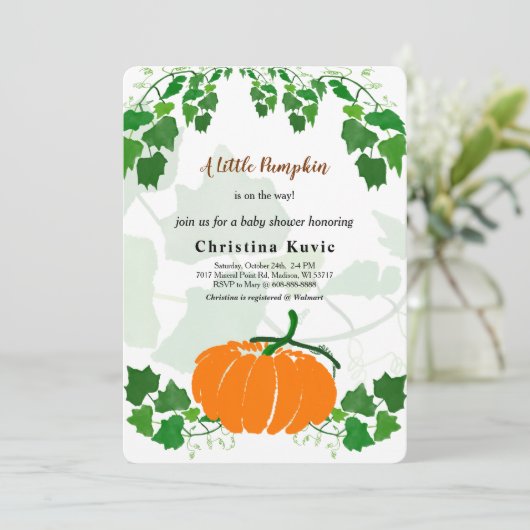 Een Klein Pompoentje Kaart (Staand voorkant)