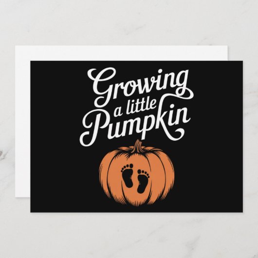Een Klein Pompoentje Kweken Herfst Zwangerschap Feestdagenkaart (Voorkant / Achterkant)