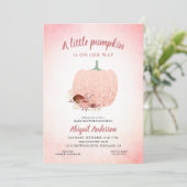 Een klein pompoentje onderweg Glitter baby shower Kaart (Staand voorkant)