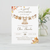 Een Klein Pompoentje Op Weg, Herfst Was Boho Kaart (Staand voorkant)