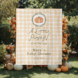 Een Klein Pompoentje Whimsical Gingham Baby Shower Wandkleed