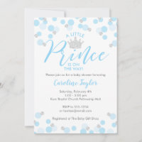 Een klein prins Baby shower Blauw Zilver Glitter