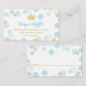 Een klein prins Baby shower, luier Raffle Ticket Informatiekaartje (Voorkant / Achterkant)