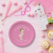 Een klein prinses Baby shower Roze Papieren Bordje (Feest)