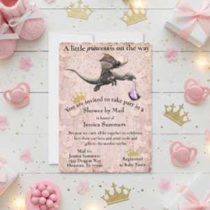 Een klein prinses dragon-Baby shower per post Kaart