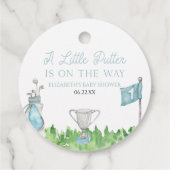 Een klein Putter Blue Golf Baby shower Bedankjes Labels (Achterkant)