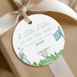 Een klein Putter Blue Golf Baby shower Bedankjes Labels