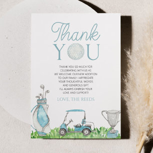 Een klein Putter Blue Golf Baby shower Bedankkaart