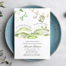 Een Klein Putter Is Op Komst Jongen Baby Shower