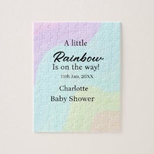 Een klein regenboogje is op komst baby shower naam legpuzzel