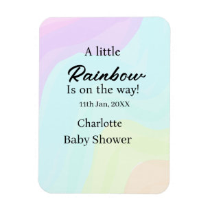 Een klein regenboogje is op komst baby shower naam magneet