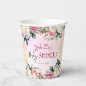 Een klein Roos Bloemen Meisje Baby shower Papieren Bekers (Achterkant)