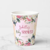 Een klein Roos Bloemen Meisje Baby shower Papieren Bekers (Voorkant)