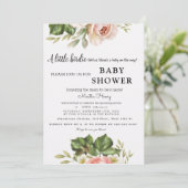 Een klein Roos is onderweg! Baby shower uitnodigen Bedankkaart (Staand voorkant)