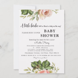 Een klein Roos is onderweg! Baby shower uitnodigen Bedankkaart