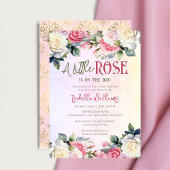 Een klein Roos is op weg naar bloemig Baby shower Kaart