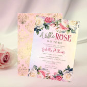 Een klein Roos is op weg naar bloemig Baby shower Kaart