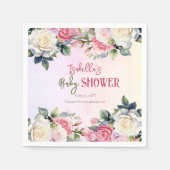 Een klein Roos meisje Floral Baby shower Servet (Voorkant)