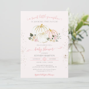 Een klein roze Baby shower van een wit meisje Kaart