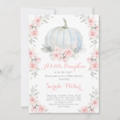 Een klein roze herfst baby shower meisje kaart (Voorkant)