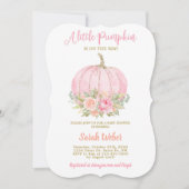 Een klein roze herfst baby shower meisje kaart (Voorkant)