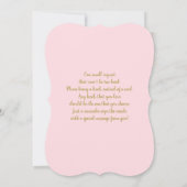 Een klein roze herfst baby shower meisje kaart (Achterkant)