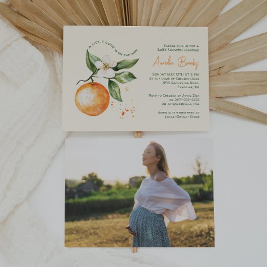 Een klein schatje is onderweg | Foto Baby shower Kaart