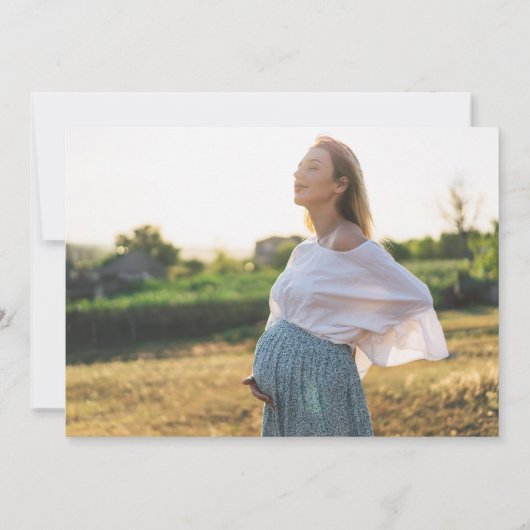 Een klein schatje is onderweg | Foto Baby shower Kaart (Achterkant)