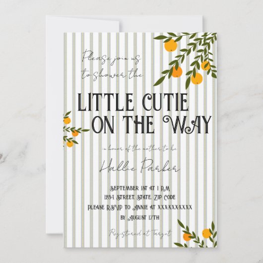 Een klein schatje is onderweg op uitnodiging (Voorkant)