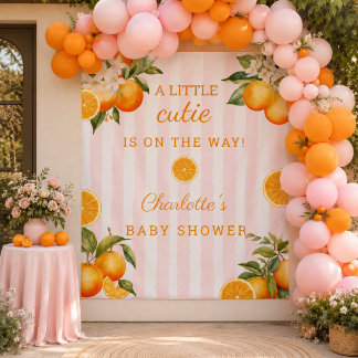 Een Klein Schatje Is Op Komst Baby Shower Achtergr Wandkleed