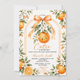 Een klein schatje is op komst Baby Shower Oranje Kaart