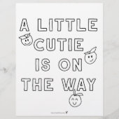 Een Klein Schatje is Op Komst Budget Kleurplaat Flyer (Voorkant)