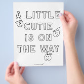 Een Klein Schatje is Op Komst Budget Kleurplaat Flyer (Hand)