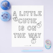 Een Klein Schatje is Op Komst Budget Kleurplaat Flyer (Enkel)