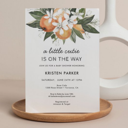 Een Klein Schatje Is Op Komst Moderne Baby Shower Kaart